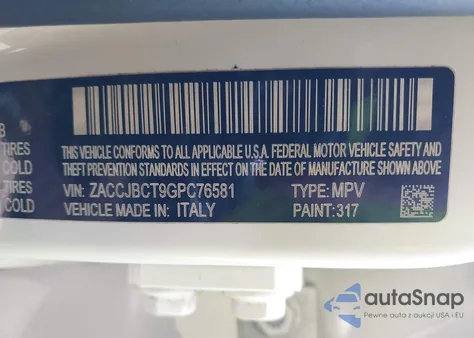 2016 Jeep Renegade Trailhawk из США, поврежденный, VIN ZACCJBCT9GPC76581